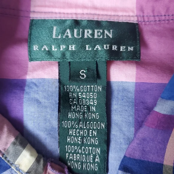 Lauren by Ralph Lauren Purple & Pink Plaid Shirt - EUC - Picture 9 of 9
